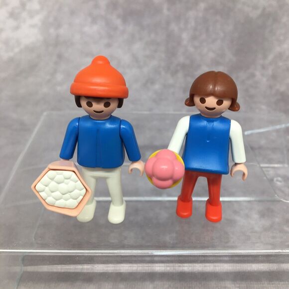 Playmobil Children Eating Popcorn & Ice cream- Boy & Girl Figures - Picture 1 of 3